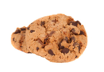 Cookies with chocolate drops isolated