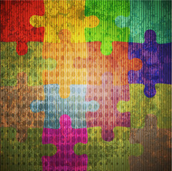 Vector puzzle grunge background. Eps10