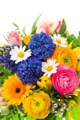 Obraz na płótnie Canvas beautiful bouquet of colorful spring flowers