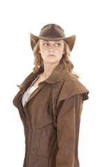 Fototapeta premium Woman duster side look side