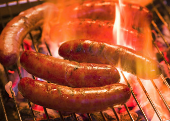 Grilling bratwursts