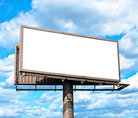 Fototapeta premium Empty billboard and blue sky