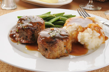 Pork tenderloin and mashed potatoes