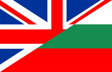 Fototapeta na wymiar uk bulgaria flag