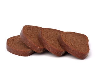 rye bread isolated on white background