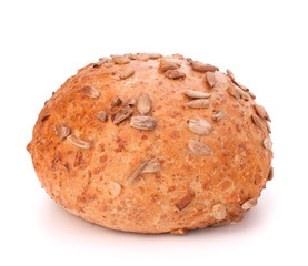 Round sandwich bun with sunflower seeds