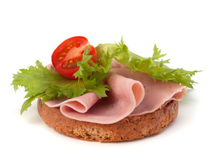 healthy sandwich with vegetable and smoked ham