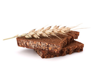 rye bread isolated on white background