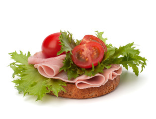 healthy sandwich with vegetable and smoked ham