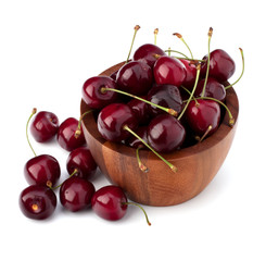 Cherry in wooden bowl