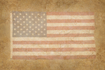 Fototapeta na wymiar Grungy American Flag with mottled texture