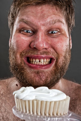 Ugly brushing teeth