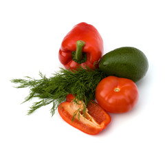 vegetables isolated on white background