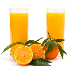 Tangerines and juice glass