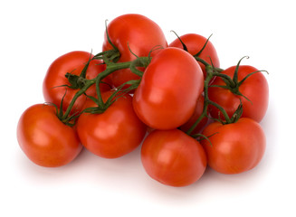 red tomato isolated on the white background