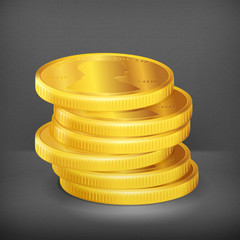 Stacks of gold coins, vector