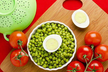Eggs, Peas, and Tomatoes