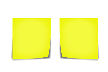 Yellow memo stick on white background