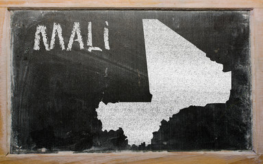 outline map of mali on blackboard