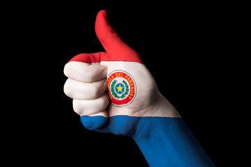 paraguay national flag thumb up gesture for excellence and achie