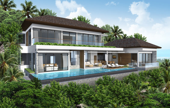 tropical modern house in samui island thailand