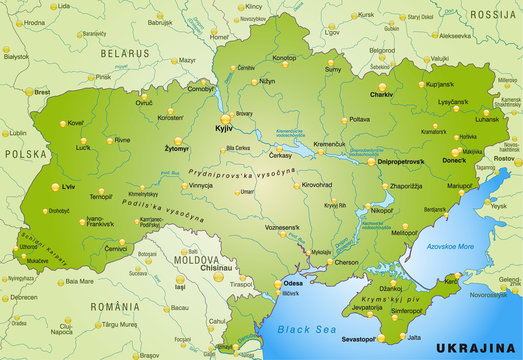 &Uuml;bersichtskarte der Ukraine