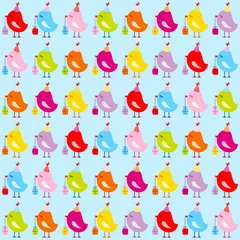 48 Cute Birthday Birds Blue © Jan Engel
