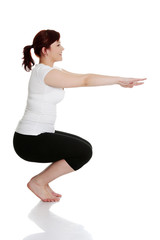 Young woman during fitness time and exercising