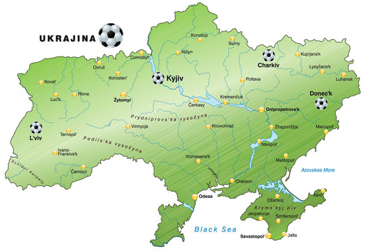 Fussballkarte der Ukraine