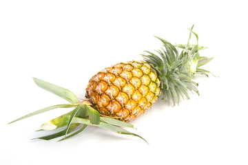ripe pineapple isolated on white © noomhh
