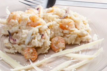 Italian risotto with seafood