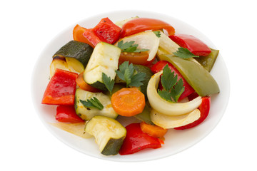 grilled vegetables on the plate