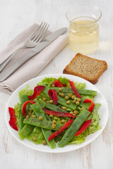 salad with green beans on the plate