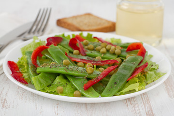 salad with green beans on the plate