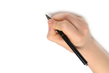 Hand with pen