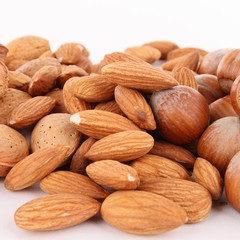 closeup on almonds