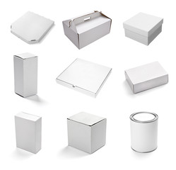 blank white box container