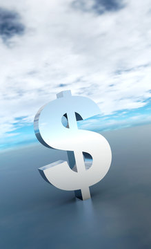 Das gro&szlig;e Dollarzeichen Silber Blau