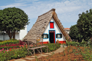 Classical triangular small house on island Madiera