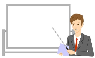 ビジネスマンとホワイトボード