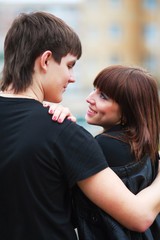 Happy young couple in love