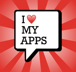 I love apps background illustration