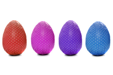 Colored wrapped chocolate Easter Eggs