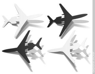 Fototapeta na wymiar airplane sticker, realistic design elements