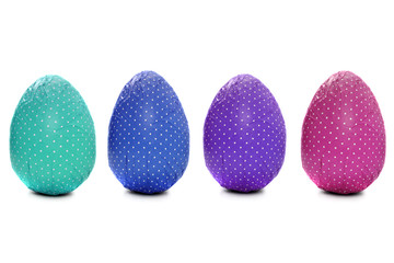 Colored wrapped chocolate Easter Eggs