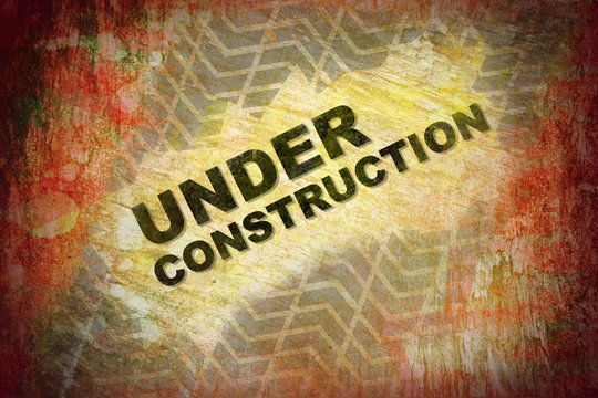 Under construction on grunge background