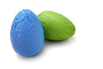 Couple wrapped dotted Easter Eggs