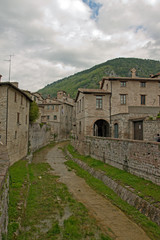 River in the historic center of Gubbio