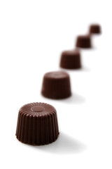 Aligned rounded chocolate