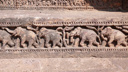 Detalle del Templo del Sol de Konark, Orissa, India